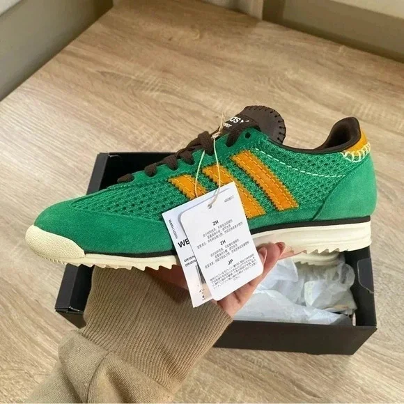 New Adidas Wales Bonner SL72 Sneaker Shoes Knit Green Womens Size 7 - Picture 7 of 16